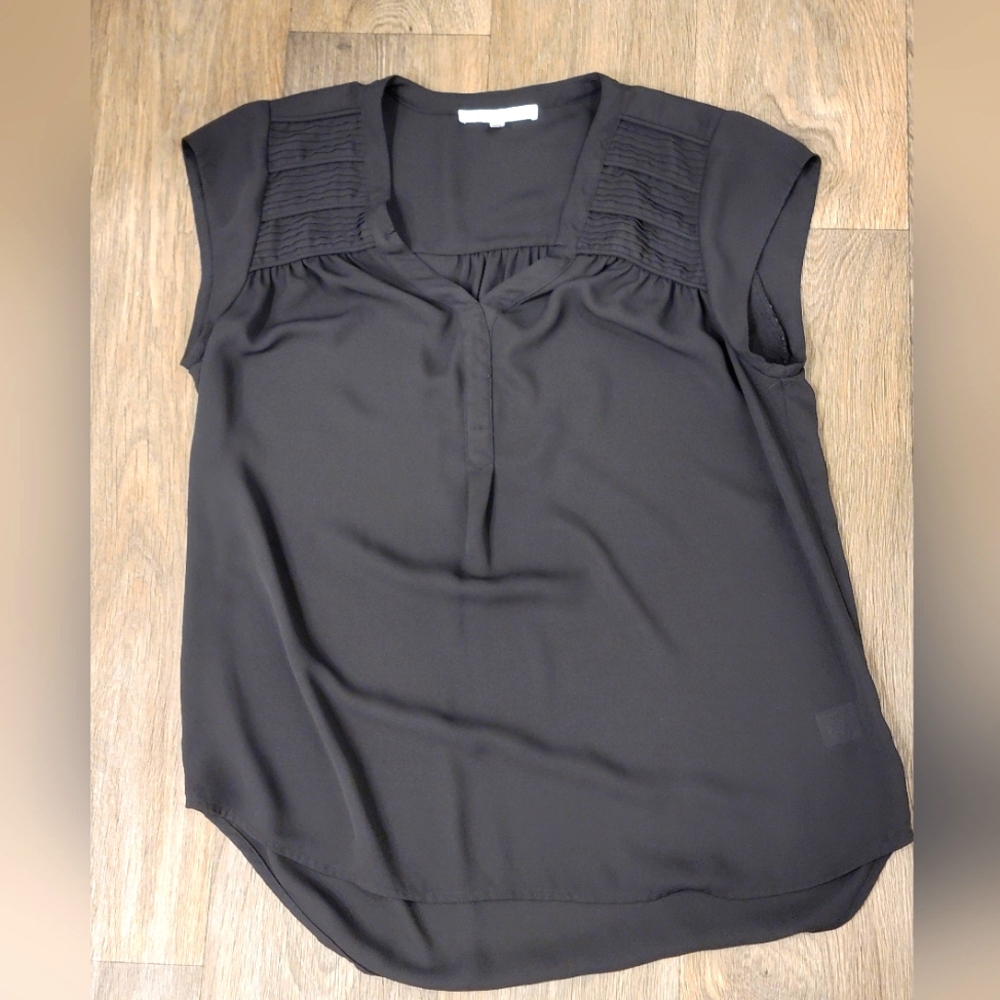 Dressy black short sleeve blouse